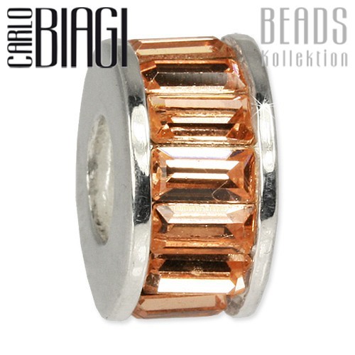 Carlo Biagi Zirkonia Bead Kristall Rad hellbraun Europaen Beads BBSC02