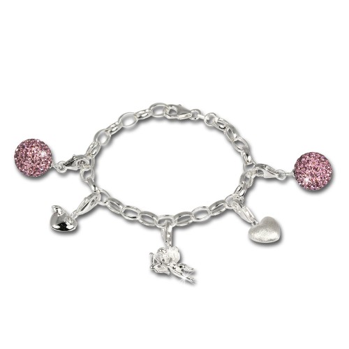 SilberDream 925 Charm Liebesengel Swarovski Elements Armband Set FCA125