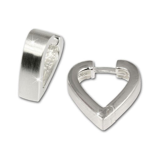 SilberDream Creole Herz matt 925 Sterling Silber Ohrring SDO304