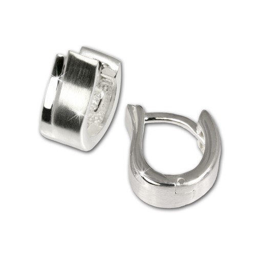 SilberDream Creole Welle mattglanz 925 Sterling Silber Ohrring SDO305