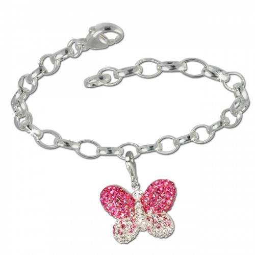 SilberDream 925 Charm Set Schmetterling Swarovski Elements Armband FCA133