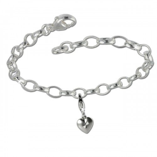 SilberDream 925 Charm Set Liebesherz Silber Armband Anhänger FCA136