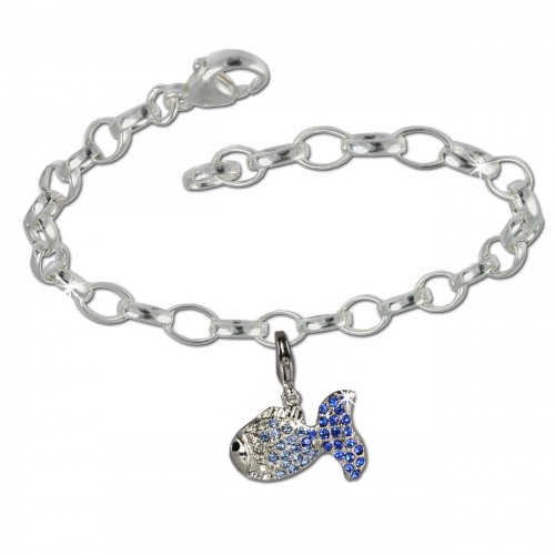 SilberDream 925 Charm Set Fisch Swarovski Elements Armband FCA137