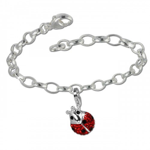 SilberDream 925 Charm Set Marienkäfer Swarovski Elements Armband FCA139
