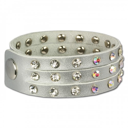 SilberDream Lederarmband silbern CZ Damen Leder Armband LAC222K