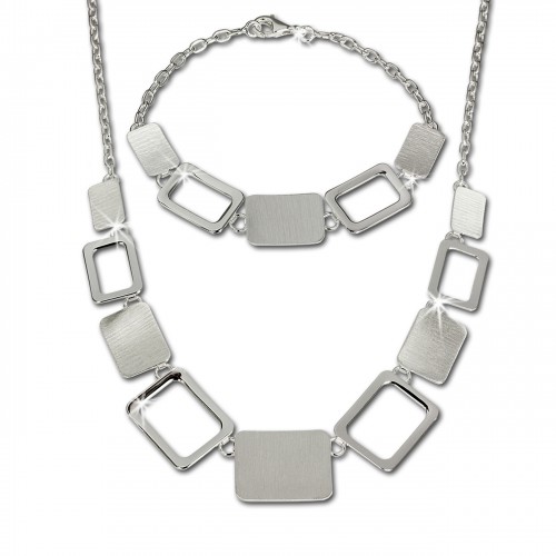 SilberDream Schmuck Set Square Collier Armband 925 Silber SDS411