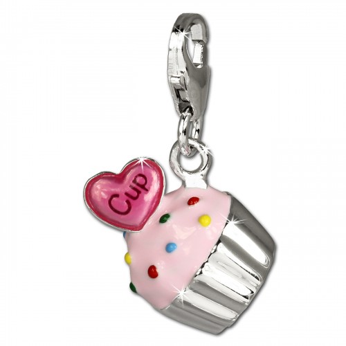 SilberDream Charm Kuchen Cupcake 925 Silber Armband Anhänger FC679