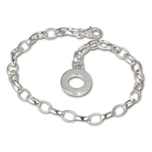 SilberDream Armband mit Plakette 925 Silber Charm Bettelarmband 22cm FC0705