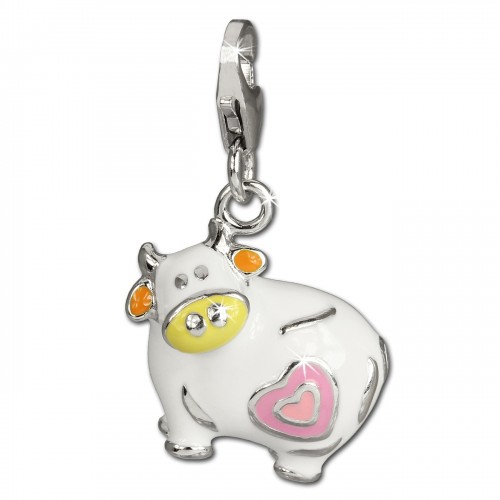SilberDream 925 Charm Kuh LIEBE 925er Silber Armband Anhänger FC669