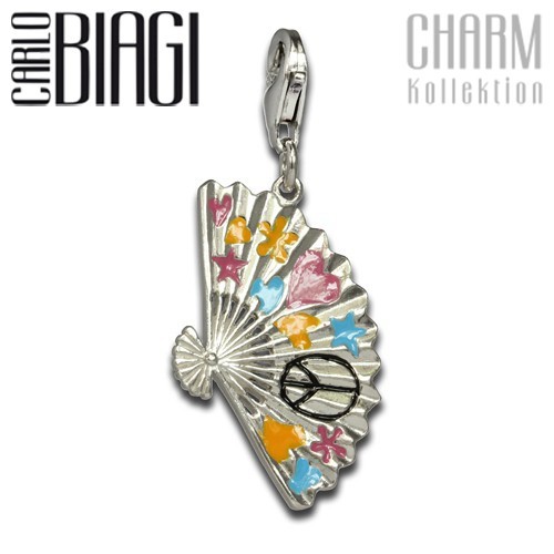 Carlo Biagi Charm Anhänger Fächer Peace 925 Silber CSDE01MLT