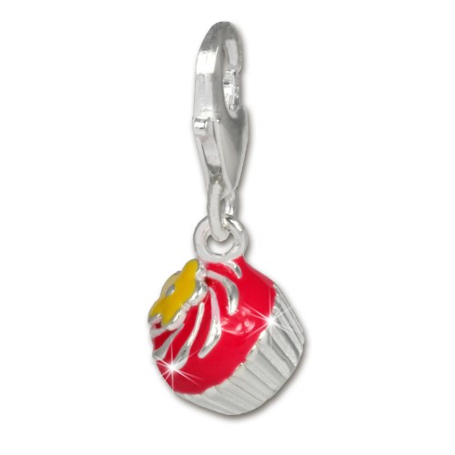 SilberDream Charm Muffin Blume 925er Silber Armband Anhänger FC3140P