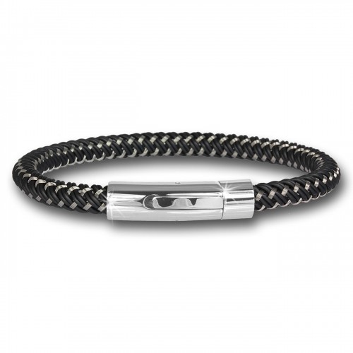 SilberDream Damen Armband Geflecht grau mit Stahlverschluss SDA503K