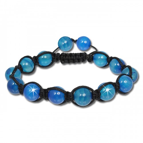 SilberDream Shamballa Armband Stein blau aus Steinkugeln SDA917