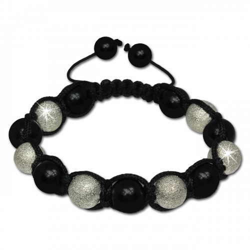 SilberDream Shamballa Armband Stein schwarz silber SDA913