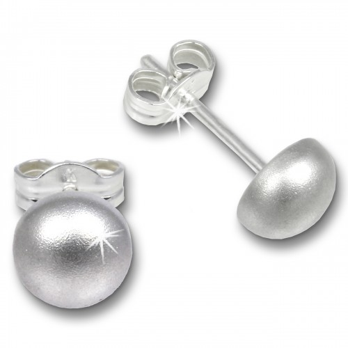 SilberDream Ohrringe Halbkugel 6mm matt 925 Silber Ohrstecker SDO5566