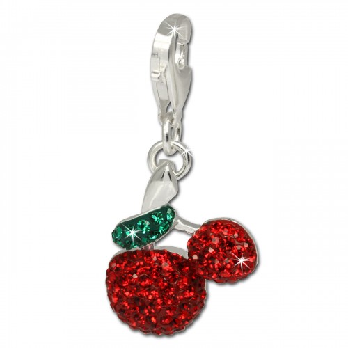 SilberDream Glitzer Charm Kirschen Swarovski Elements 925 GSC308