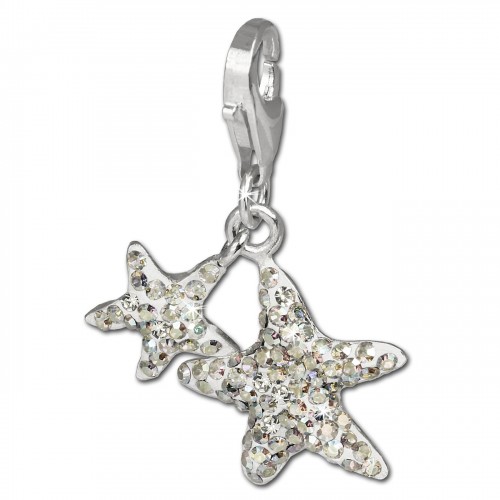SilberDream Glitzer Charm Seesterne Aurora Swarovski Elements GSC102