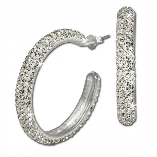 SilberDream Glitzer Creole Glamour weiß Swarovski Elements GSO212W