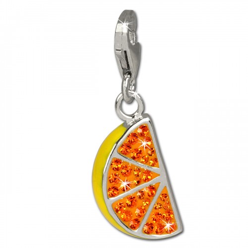SilberDream Glitzer Charm Orangenscheibe Zirkonia Kristalle GSC511O
