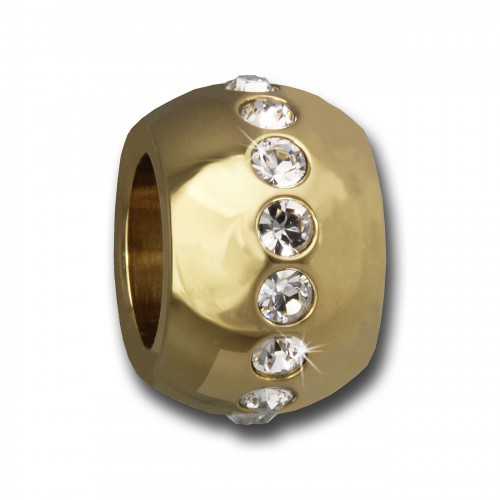 Amello Megabead Stahl Kugel gold Swarovski Elements Armband AMZ082Y