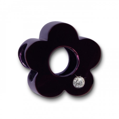 Amello Megabeads Stahl Blume lila Swarovski Elements Armband AMZ059V
