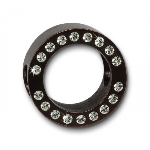Amello Megabead Edelstahl Swarovski Elements Rad braun Armband AMZ105N