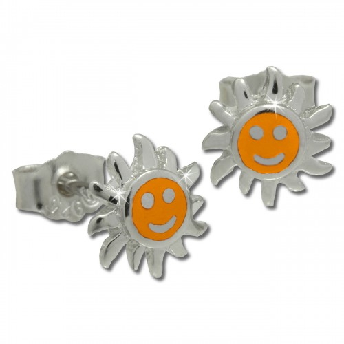 Kinder Ohrring Sonne gelb Silber Ohrstecker Kinderschmuck TW SDO201Y