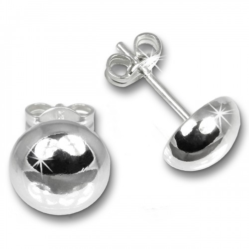 SilberDream Ohrringe Halbkugel 8mm glanz 925 Silber Ohrstecker SDO5558