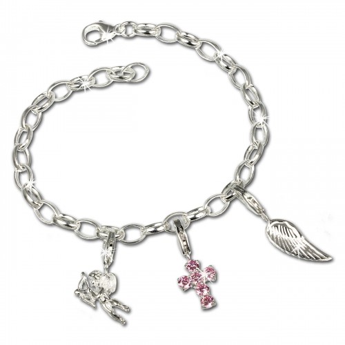 SilberDream Charm Set Engel 925er Silber Armband Anhänger FCA309