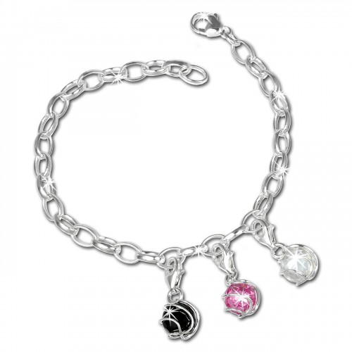 SilberDream Charm Set Kugel 925er Silber Armband Anhänger FCA311