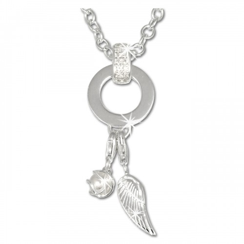 SilberDream Ketten Set Flügel 925 Silber Kette Charm Anhänger FCA314