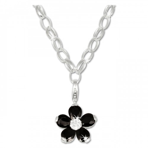 SilberDream Ketten Set Blume 925 Silber Kette Charm Anhänger FCA304