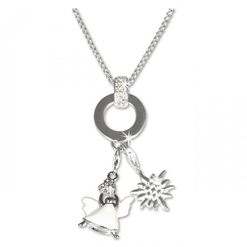 SilberDream Ketten Set Engel 925 Silber Kette Charm Anhänger FCA303