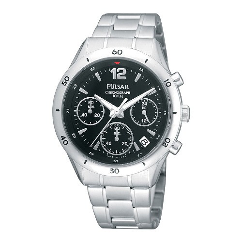 Pulsar Damenuhr Chronograph schwarz Sport Uhren Kollektion UPT3091