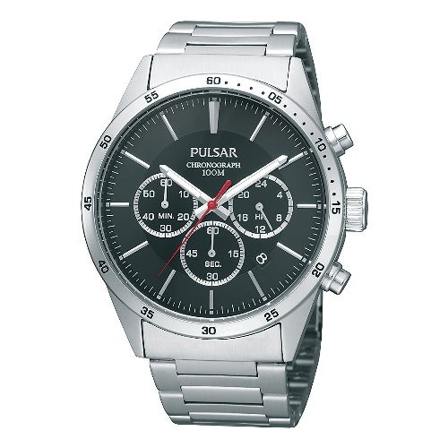 Pulsar Herrenuhr XL-Chronograph dunkel Modern Uhren Kollektion UPT3005