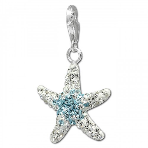 SilberDream Glitzer Charm Seestern groß Swarovski Elements 925 GSC309