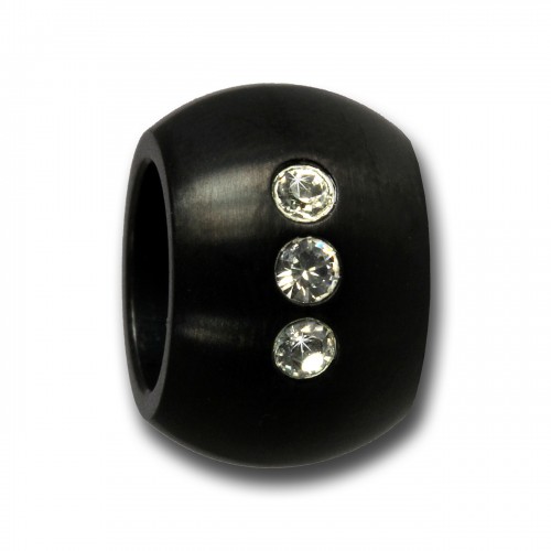 Amello Megabead Stahl Kugel schwarz Swarovski Elements Armband AMZ025S