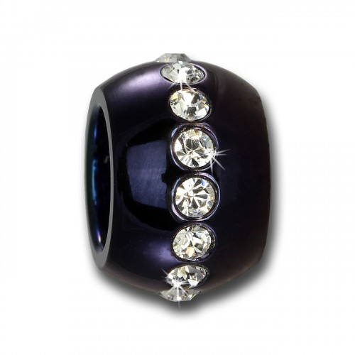 Amello Megabead Stahl Kugel lila Swarovski Elements Armband AMZ082V