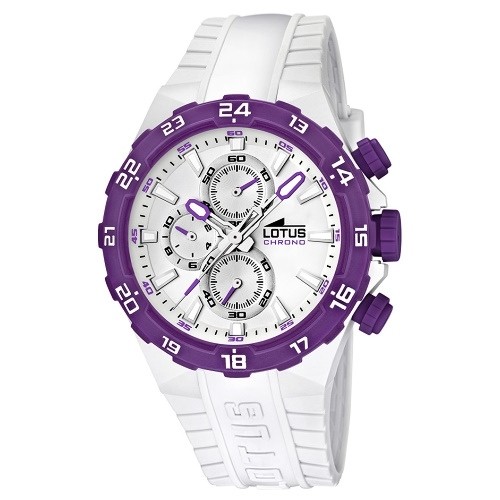 Lotus Unisexuhr Chrono wei-lila Khrono Uhren Kollektion UL158008 UL158008