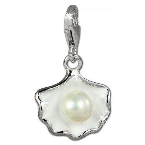 SilberDream Charm Muschel mit Perle 925er Armband Anhänger FC816W