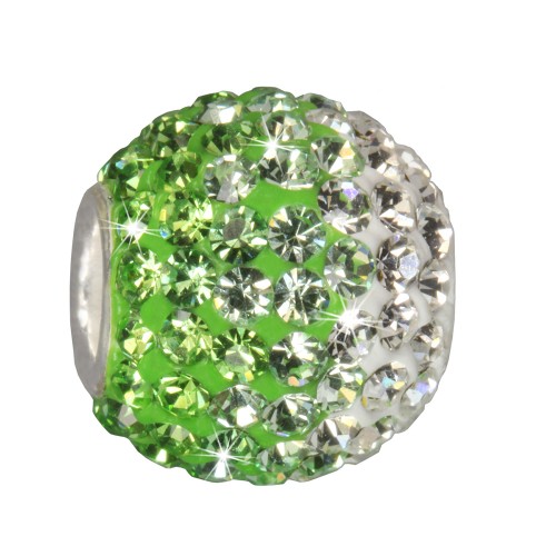 SilberDream Glitzer Bead Swarovski Elements grün ICE 925 GSB008