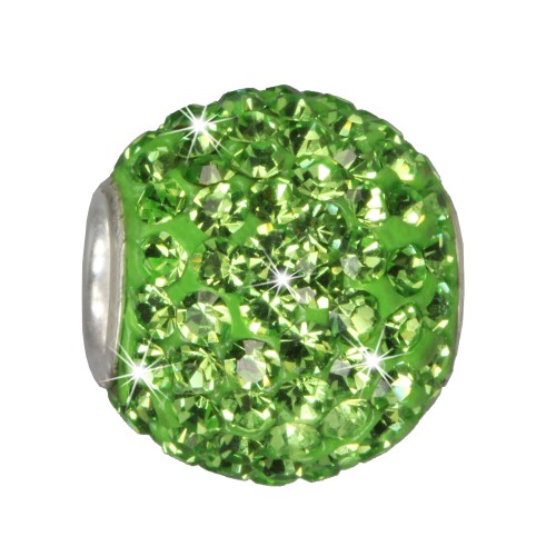 SilberDream Glitzer Bead Swarovski Elements grün Shiny GSB208