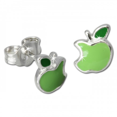 Kinder Ohrring Apfel grn Silber Ohrstecker Kinderschmuck TW SDO604G
