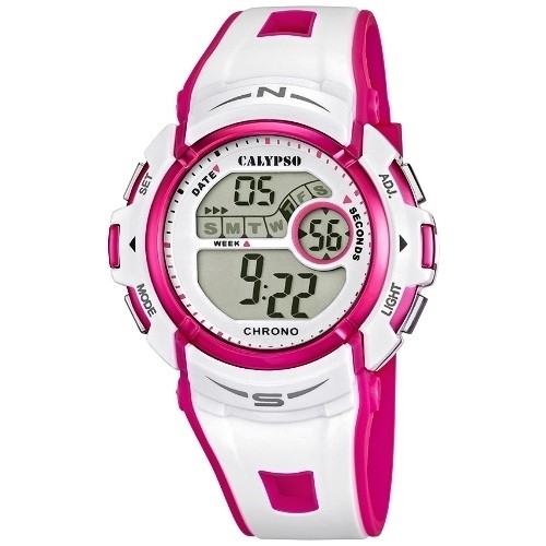 Calypso Chronograph Unisex wei-rosa Digital Uhren Kollektion UK56103 UK56103
