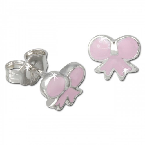 Kinder Ohrring Schleife rosa 925er Ohrstecker Kinderschmuck TW SDO608A