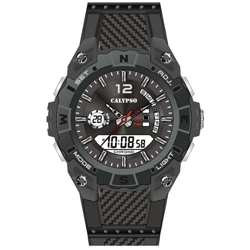 Calypso Herrenuhr Chrono schwarz-grau AnalogDigital Uhren UK56264 UK56264