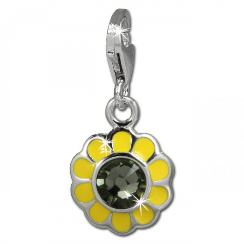 SilberDream Charm Sonnenblume gelb 925er Armband Anhänger FC842Y