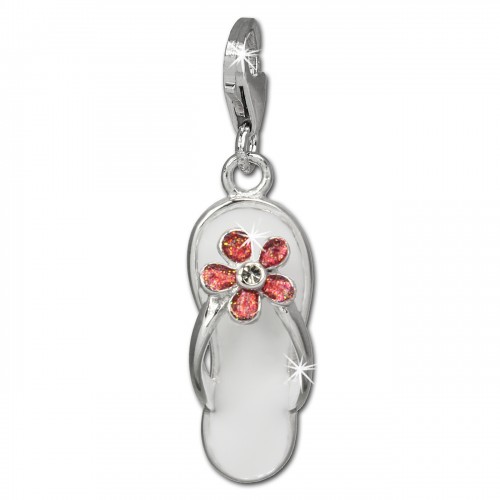 SilberDream Charm Flip Flop Blume 925er Armband Anhänger FC843W