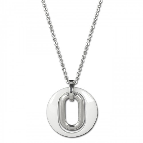 Amello Halskette Keramik Magic weiß Damen Edelstahlschmuck ESKX03W