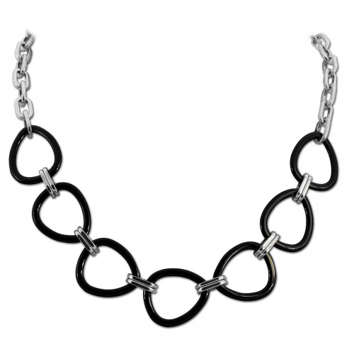 Amello Halskette Keramik Dreieck schwarz Damen Edelstahlschmuck ESKX07S